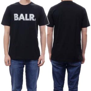 BALR. ボーラー メンズクルーネックTシャツ OLAF STRAIGHT BALR. SATIN EMBRO T-SHIRT / B1112.1091 ブラック /2022春夏新作