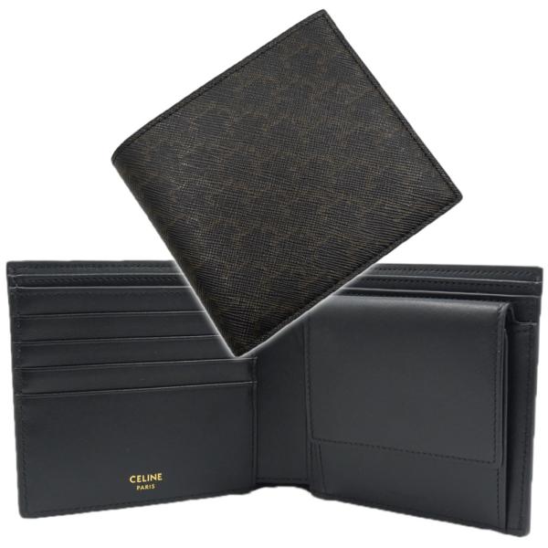 CELINE セリーヌ メンズ二つ折り財布（小銭入れ付き）10C872BQB ブラック 2026春夏...