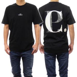 C.P. COMPANY シーピーカンパニー メンズクルーネックTシャツ/半袖 16CMTS141A 006586W ブラック /2024春夏新作｜tre-style