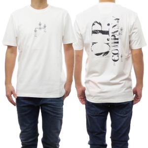 C.P. COMPANY シーピーカンパニー メンズクルーネックTシャツ/半袖 16CMTS143A 006586W ホワイト /2024春夏新作｜tre-style