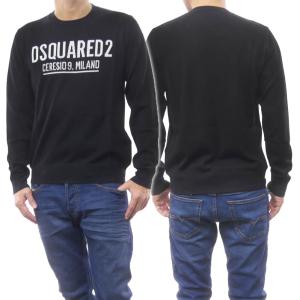 DSQUARED2 ディースクエアード メンズクルーネックセーター ニット S71HA1121 S17435 ブラック｜tre-style