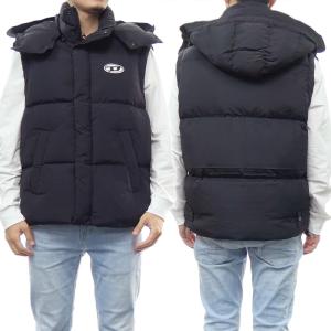 DIESEL ディーゼル メンズ中綿ベスト A07791 0BFAQ / W-ROLF-SL-FD-NW ブラック/2022秋冬新作