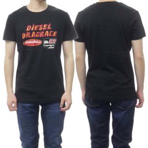 DIESEL ディーゼル メンズクルーネックTシャツ T-DIEGOR-C7 / A03842 0HAYU ブラック｜tre-style