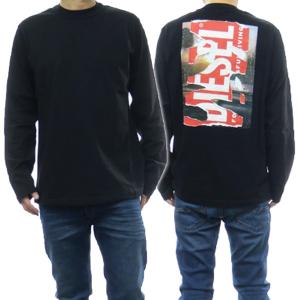 DIESEL ディーゼル メンズクルーネックロングTシャツ A11259 0JYYF/T-CRANE-LS-POFF ブラックの商品画像