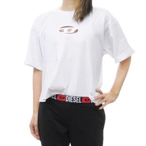 セールSS DIESEL ディーゼル Tシャツ レディース 半袖 クルーネック コットン 綿100％ A15096 0NIAX / T-BUXT-CROP-OD ホワイト 定番人気商品 DIESEL（ディーゼル） Tシャツ T-BUXT-CROP-OD A15096 0NIAX