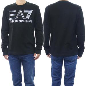 EMPORIO ARMANI エンポリオアルマーニ EA7 メンズクルーネックロングTシャツ 6RPT04 PJFFZ ブラック｜tre-style