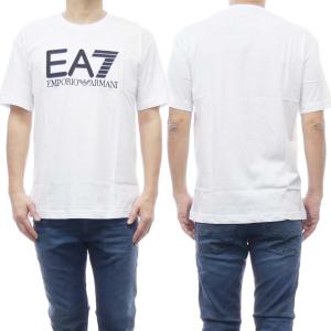 EMPORIO ARMANI エンポリオアルマーニ EA7 メンズクルーネックTシャツ 3RUT02 PJ02Z ホワイト×ブラックの商品画像