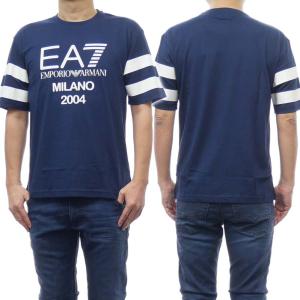 EMPORIO ARMANI エンポリオアルマーニ EA7 メンズクルーネックTシャツ 3RUT03 PJ7CZ ネイビー｜tre-style