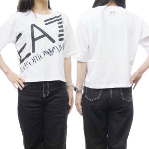 EMPORIO ARMANI エンポリオアルマーニ EA7 レディースクルーネックTシャツ 3DTT23 TJRQZ ホワイト /2024春夏新作の商品画像