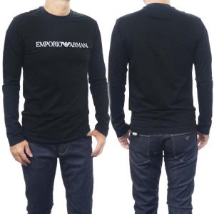 EMPORIO ARMANI エンポリオアルマーニ メンズクルーネックロングTシャツ 8N1TN8 1JPZZ ブラック /定番人気商品｜tre-style