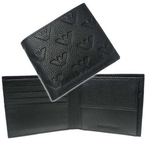 EMPORIO ARMANI エンポリオアルマーニ メンズ二つ折り財布（小銭入れ付き） YEM122 Y142V ブラック /定番人気商品｜tre-style