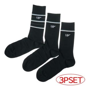 EMPORIO ARMANI UNDERWEAR エンポリオアルマーニアンダーウェア メンズソックス/靴下 3足組 302402 1A283 ブラック