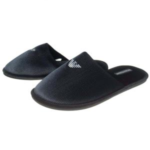 EMPORIO ARMANI UNDERWEAR エンポリオアルマーニアンダーウェア メンズスリッパ UNDERWEAR SLIPPERS / XJPM01 XD227 ブラック×グレー