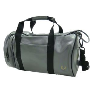FRED PERRY フレッドペリー メンズバレルボストンバッグ TONAL PU BARREL BAG / L7223 グレー