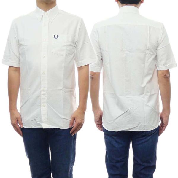 FRED PERRY メンズカジュアルシャツ M5503 / OXFORD SHIRT ホワイト /...