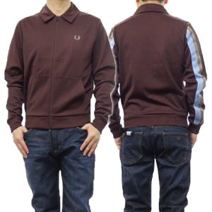 FRED PERRY フレッドペリー メンズジップアップスウェット J7827 / COLLARED TRACK JKT ブラウン /2024春夏新作｜tre-style