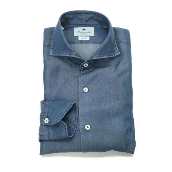 GIANNETTO ジャンネット メンズカッタウェイシャツ 61368/WASH SCURO VIN...