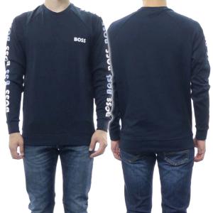 HUGO BOSS ヒューゴボス メンズクルーネックロングTシャツ 50474909 10171080 / Contem Sweatshirt ネイビー /2022秋冬新作