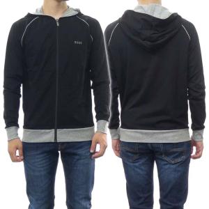 HUGO BOSS ヒューゴボス メンズジップアップパーカー 50469540 10241810 / Mix&Match LS-Shirt R ブラック /2022秋冬新作