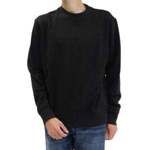 HUGO BOSS ヒューゴボス メンズ トレーナー 50567420 10281407 / We_Logo ロゴ刺繍 クルーネック スウェット裏毛 ブラック 2026秋冬新作 ハイカジュアル
