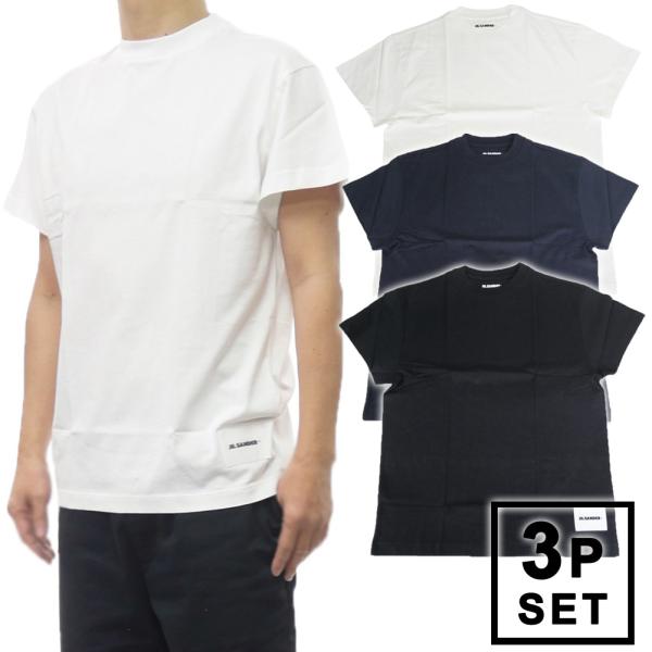 JIL SANDER ジルサンダー メンズ3パックTシャツ J47GC0001 JTN254 ブラッ...
