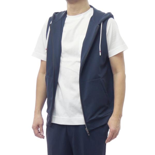 KIRED キーレッド メンズノースリーブジップアップパーカー WAZEL 83310 ブルーネイビ...