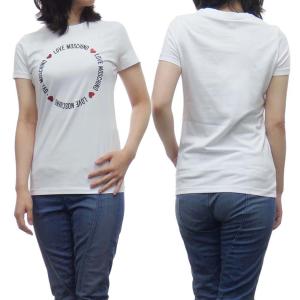 LOVE MOSCHINO ラブモスキーノ レディースクルーネックTシャツ W4F7367-E1951 ホワイト｜tre-style