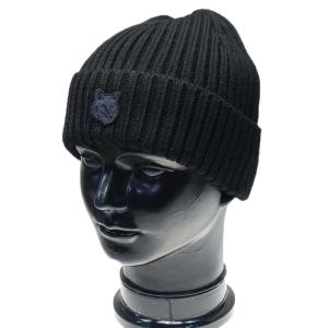 MAISON KITSUNE メゾンキツネ メンズニットキャップ LM06111KT1022 ブラック
