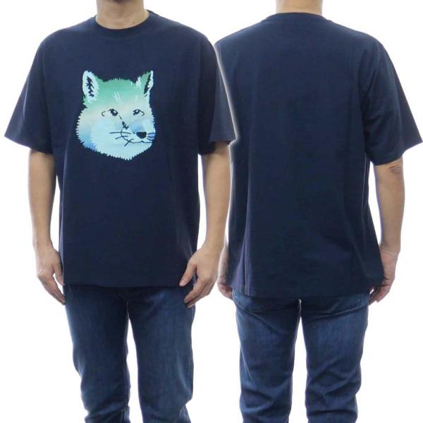 MAISON KITSUNE メゾンキツネ メンズクルーネックTシャツ KM00118KJ0008 ...