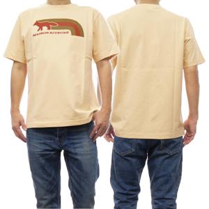 MAISON KITSUNE メゾンキツネ メンズクルーネックTシャツ FLASH FOX COMFORT TEE-SHIRT/MM00113KJ0118 ペールイエロー/2024春夏新作の商品画像