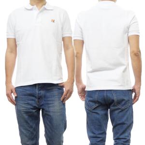 MAISON KITSUNE メゾンキツネ メンズ鹿の子ポロシャツ FOX HEAD PATCH REGULAR POLO / MM00208KJ7002 ホワイト /2024春夏新作｜tre-style