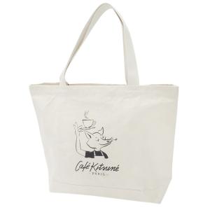 ホワイトカモ 大容量トートバッグ MAISON KITSUNE（メゾン キツネ） カモフォックスラージトートバッグ