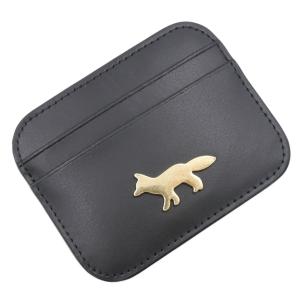 MAISON KITSUNE メゾンキツネ メンズ レディース カードケース OW05700 LR0001 / EDIE CARD HOLDER レザー カード ホルダー ブラック 定番人気商品
