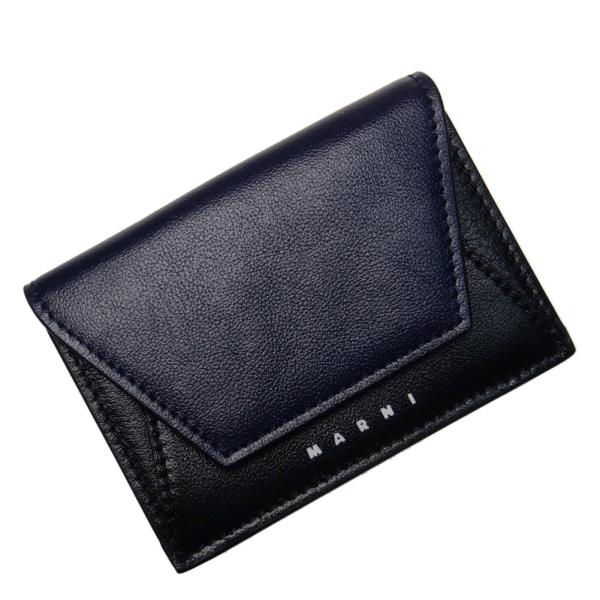 MARNI マルニ メンズ三つ折り財布（小銭入れ付き） PFMI0052Y0 P2644 ブラック×...