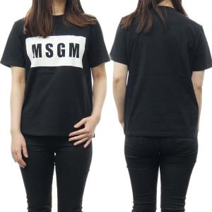 MSGM エムエスジーエム レディースクルーネックTシャツ 2000MDM520 200002 ブラック｜tre-style