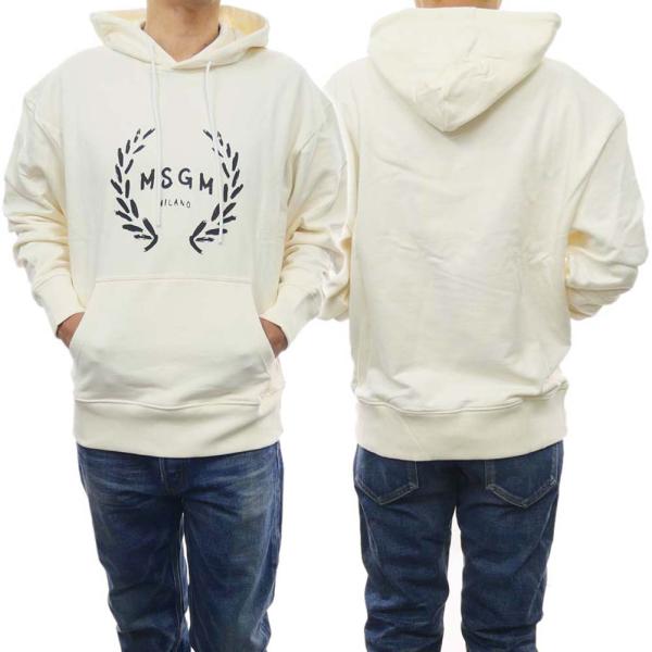 MSGM エムエスジーエム メンズ裏起毛プルオーバーパーカー 3540MM130 237799 クリ...