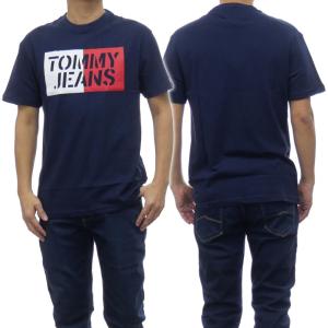 TOMMY JEANS トミージーンズ メンズクルーネックTシャツ DM0DM07435 ネイビー｜tre-style