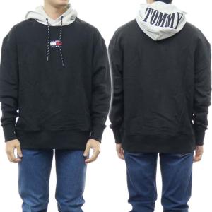 TOMMY JEANS トミージーンズ メンズプルオーバーパーカー DM0DM15027 ブラック /2022秋冬新作