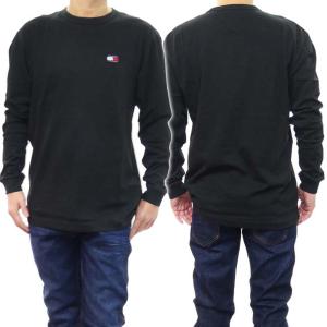 TOMMY JEANS トミージーンズ メンズクルーネックロングTシャツ DM18436 ブラック ...