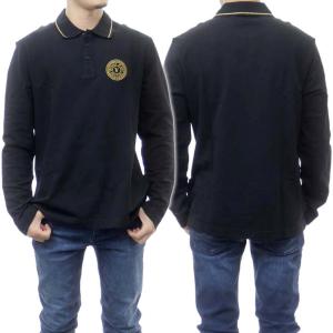 VERSACE JEANS ヴェルサーチェジーンズ メンズ長袖ポロシャツ 71GAGT16 CJ01T ブラック