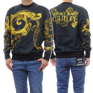 VERSACE JEANS ヴェルサーチェジーンズ メンズトレーナー 76GA13RW UP302 ブラック /2024春夏新作｜tre-style