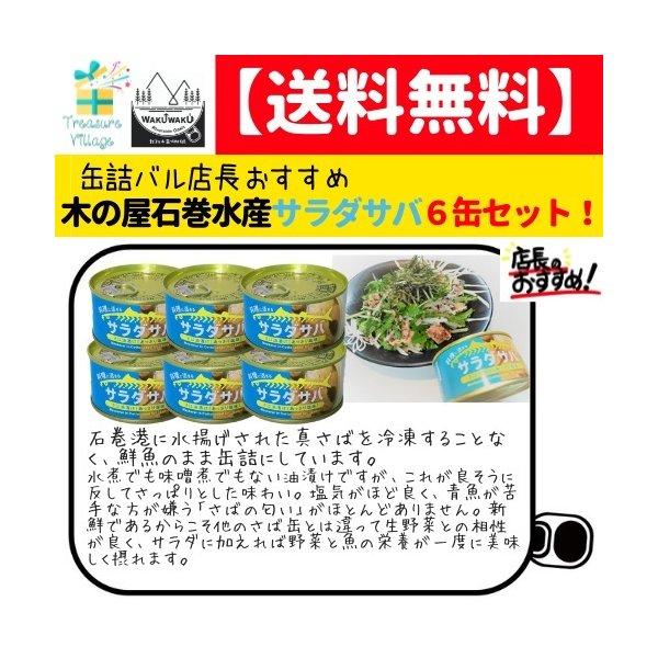 サバ缶 鯖缶 さば缶 サラダサバ 缶詰 170g 6缶セット 木の屋石巻水産 本州全域送料無料 翌営...