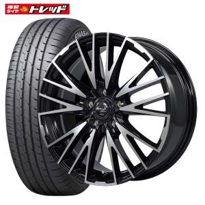 【送料無料】新品タイヤ マルカサービス EuroStreamSUV45 ブラックポリッシュ 7J-17+38 5H 114 ダンロップエナセーブ RV504 215/60R17 4本セット組込済 夏タイヤ｜tread-tire2011