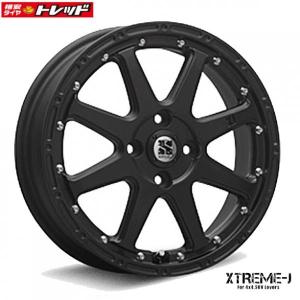 【送料無料】MLJ XTREME-J    4.5J-15 +43 100 4H フラットブラック アルミホイール単品 4本セット エクストリームJ