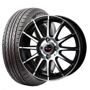 【送料無料】新品 Weds ウェッズ TEAD TRICK ブラックポリッシュ 5.5J-15 +42 4H 100 AUTOGREEN SportChaser-SC2 185/60R15 4本セット組込済 夏タイヤ＆ホイール｜tread-tire2011