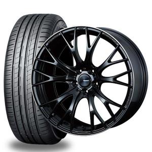 【送料無料】WedsSport ウェッズスポーツ SA20R ウォースブラッククリアー 7.5J-18 +45 5H 114 ヨコハマ BLUEARTH-A AE50 215/40R18 4本 組込済 夏タイヤ｜tread-tire2011