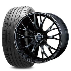 【送料無料】WedsSport ウェッズスポーツ SA20R ウォースブラッククリアー 7.5J-18 +45 5H 100 マキシス Victra Sport 5(orVS-01) 215/40R18 4本 組込済 夏｜tread-tire2011