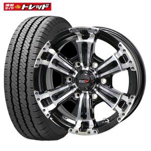 【送料無料】VENES ヴェネス SUV ブラックポリッシュ 6.0J-15 +33 6H 139 ハンコック Radial RA08 195/80R15 107/105L 4本セット価格 組込済 夏タイヤ｜tread-tire2011