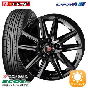 【送料無料】ヨコハマ エコス ES31 【215/45R17 91W XL】 共豊 SEIN SS SBK 【17インチ 7J +48 5H PCD114.3】 夏タイヤ 組み込み済 4本セット価格 国産 低燃費｜tread-tire2011