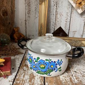 VINTAGE ≫70-80s ヴィンテージ 未使用*古い純銅 槌目 両手鍋21cm